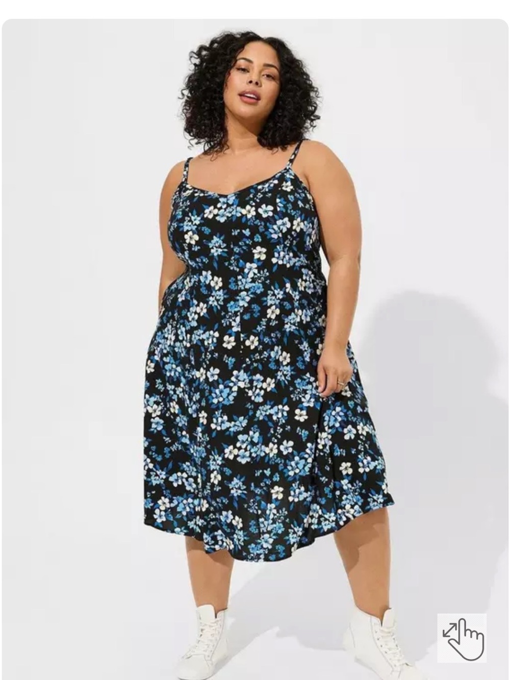 NWT Torrid Midi Challis Sleeveless Trapeze Dress